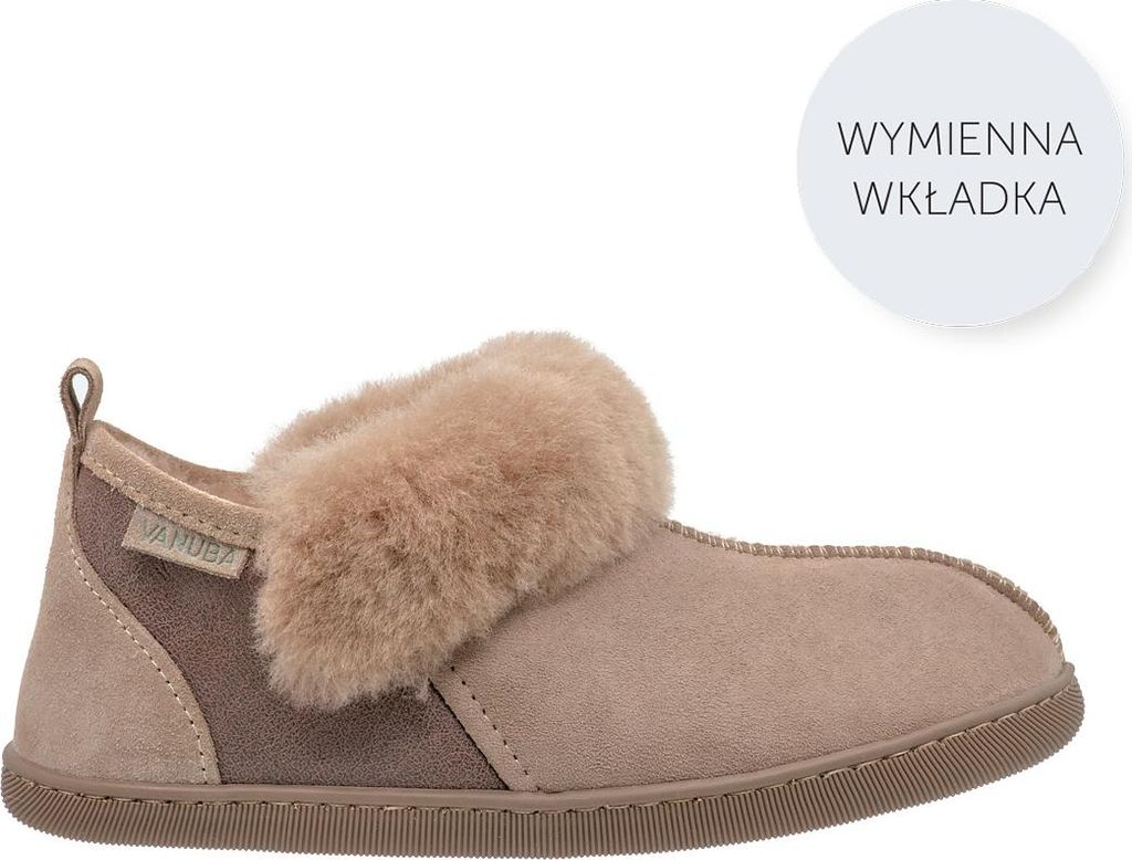 Vanuba Karayaka Lammfell Hausschuhe Damen Schuhe - Badelatschen Damen Hausschuhe - Leder Wolle Pantoffeln Damen - Bequeme Schuhe Damen Lammfell-Hau...