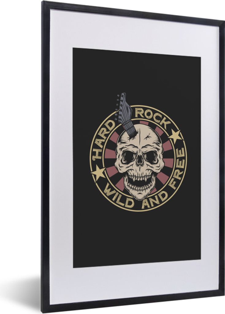 MuchoWow® MuchoWow® Gerahmtes Poster Totenkopf - Gitarre - Produktbild 