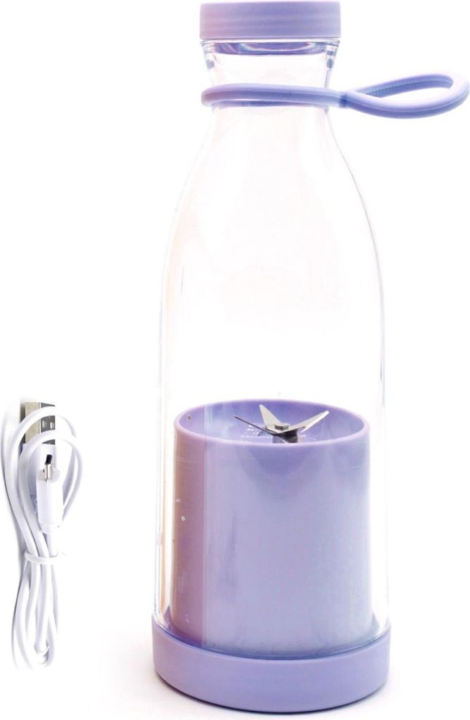 Elektrischer Entsafterbecher, 380 ml, wiederaufladbarer Smoothie-Maker mit 6 Klingen, BPA-freie Reiseflasche für Eis, Obst und Gemüse, tragbarer ...