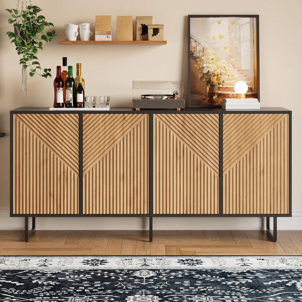 Credenza da salotto Merax con 4 ante e 8 ripiani, Immagine del prodotto 