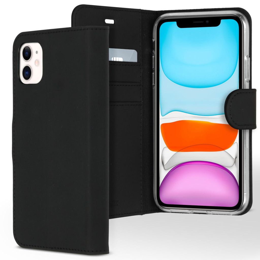 Accezz Peňaženkové mäkké puzdro na Apple iPhone 11 - Čierne Obrázok produktu 
