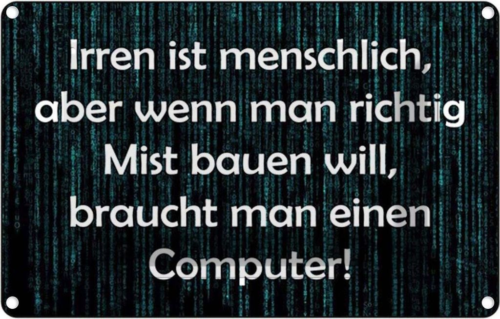 vianmo Blechschild 12x18 cm Irren menschlich aber wenn Mist Spruch Zitat