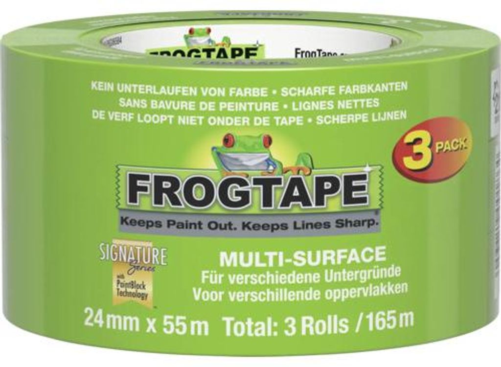 Frogtape Flachkreppband grün 3er-Pack 24 mm x 55 m Produktbild 