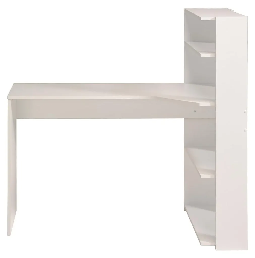Bureau avec étagère intégrée coloris blanc L121 cm - Modèle Mister