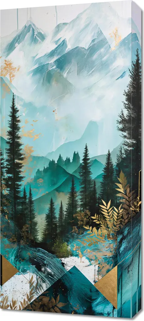 Toile Paysages entrelacés 40x90 cm - Impression panoramique haute qualité