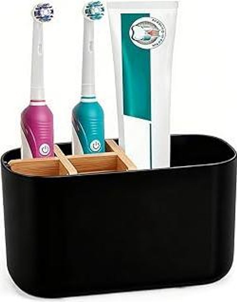 BelleFlair Zahnbürstenhalter Bad Organizer mit 5 Fächern für elektrische Zahnbürste, Zahnpasta Halter für Waschtisch, Bathroom Organizer Tooth...