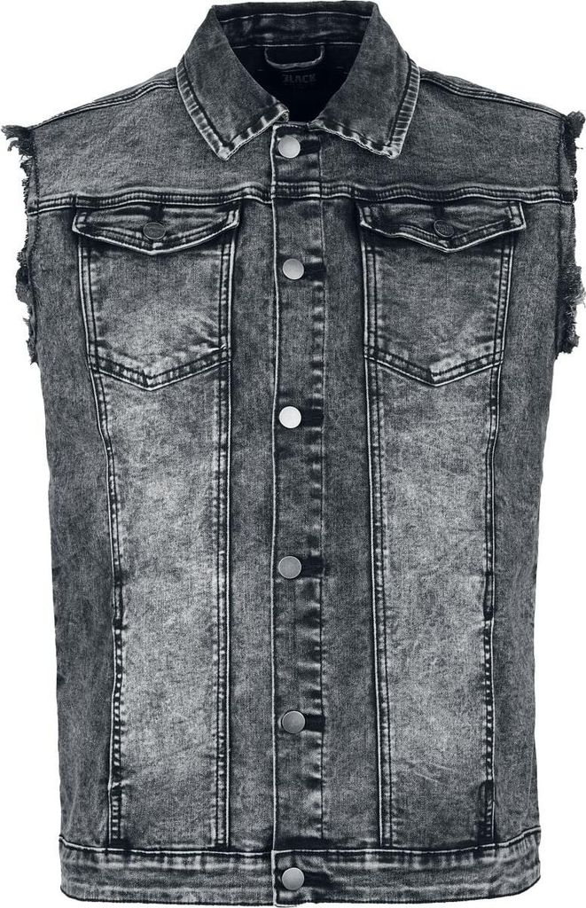 Black Premium by EMP Herren graue Jeansweste mit Destroyed-Effekten - ärmellos S