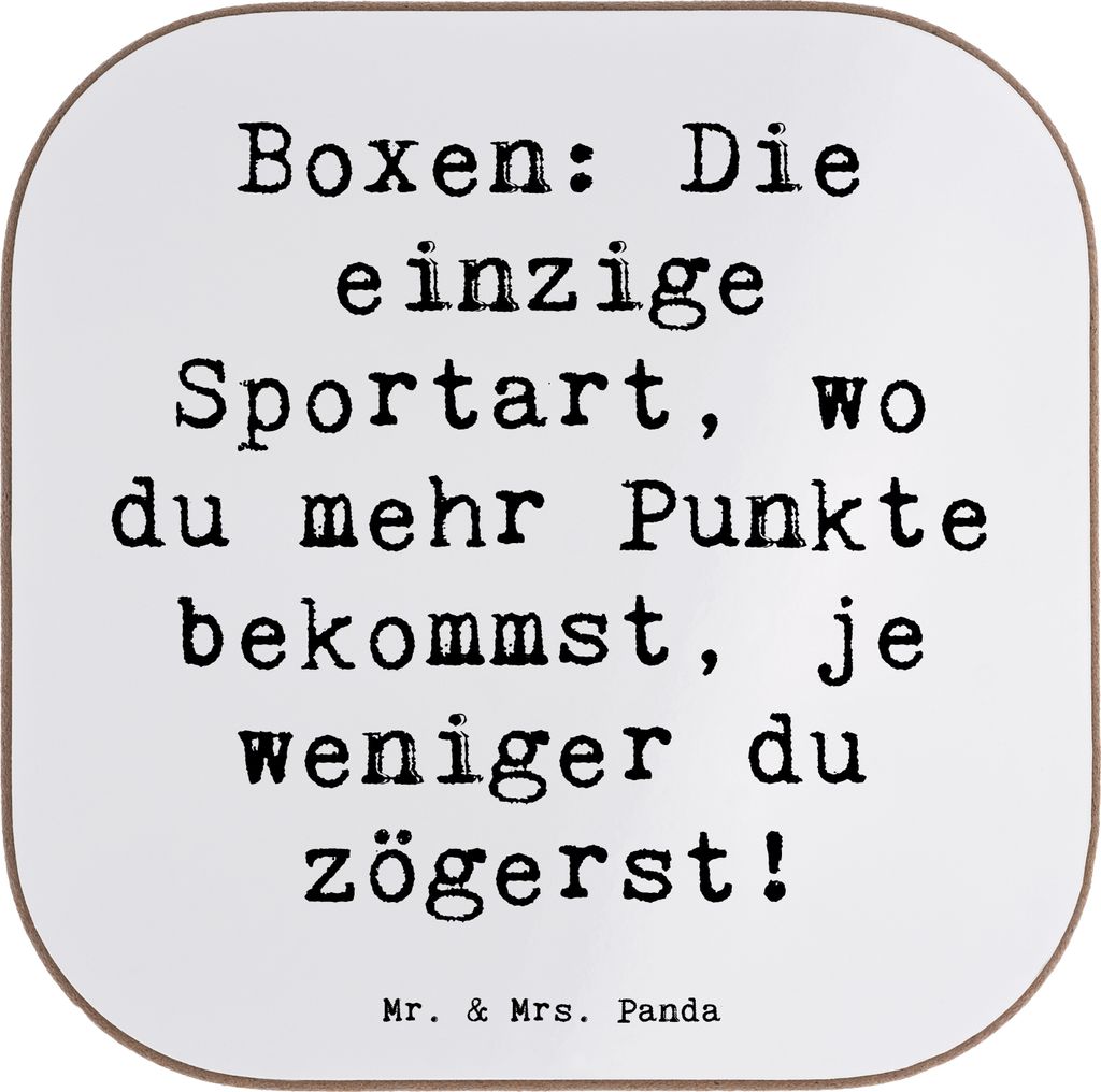 Mr. & Mrs. Panda Tischuntersetzer Spruch Boxen Schnell Entscheiden - Weiß - Geschenk, Schnelligkeit, Coaster, Disziplin, Teamsport, Sportler, Unte...