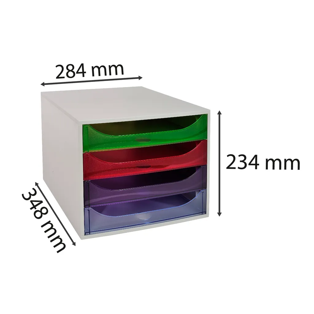 Rangement de bureau pour documents A4 - Module Exacompta 4 tiroirs - 3