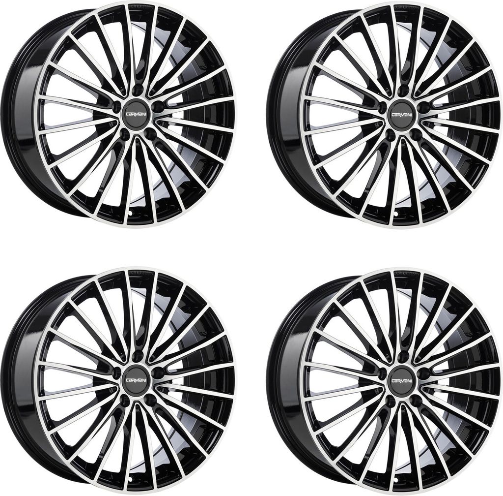 4 x Carmani Felgen 24 Karl 8 Zollx19 Zoll ET30 5x112 black polish CA240819H730BP kompatibel mit VW Touareg