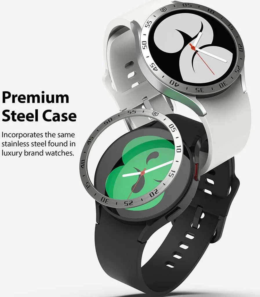Ringke Styling Custodia Telaio Busta Anello Samsung Galaxy Watch 5 44mm / 4 44mm Argento (Acciaio inossidabile) (GW4-44-04) - 3