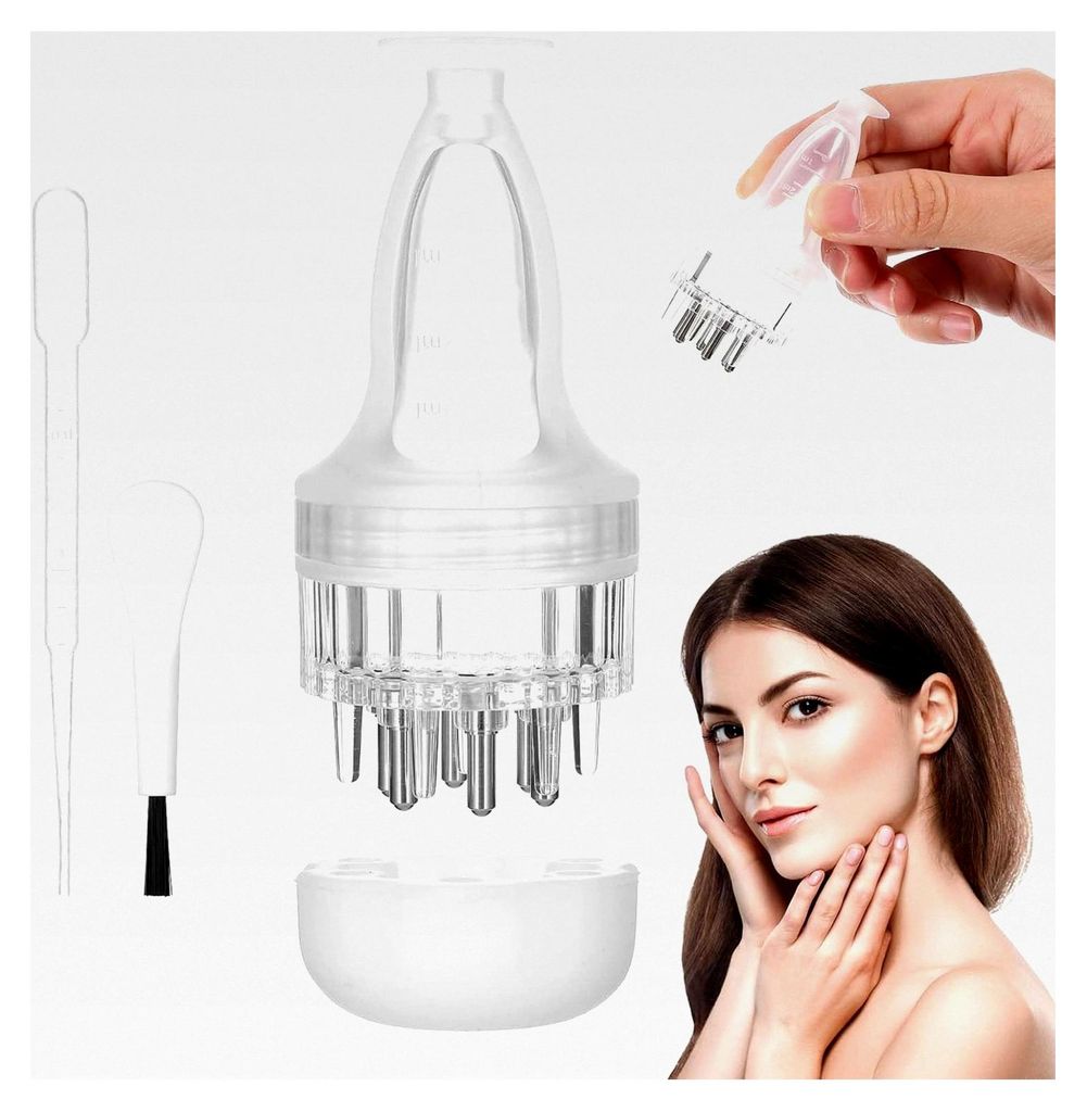 Kopfhautöl-Applikator mit Massagefunktion für die Anwendung von Haarölen, ätherischen Ölen und Seren zur Pflege trockener Haare und für entsp...