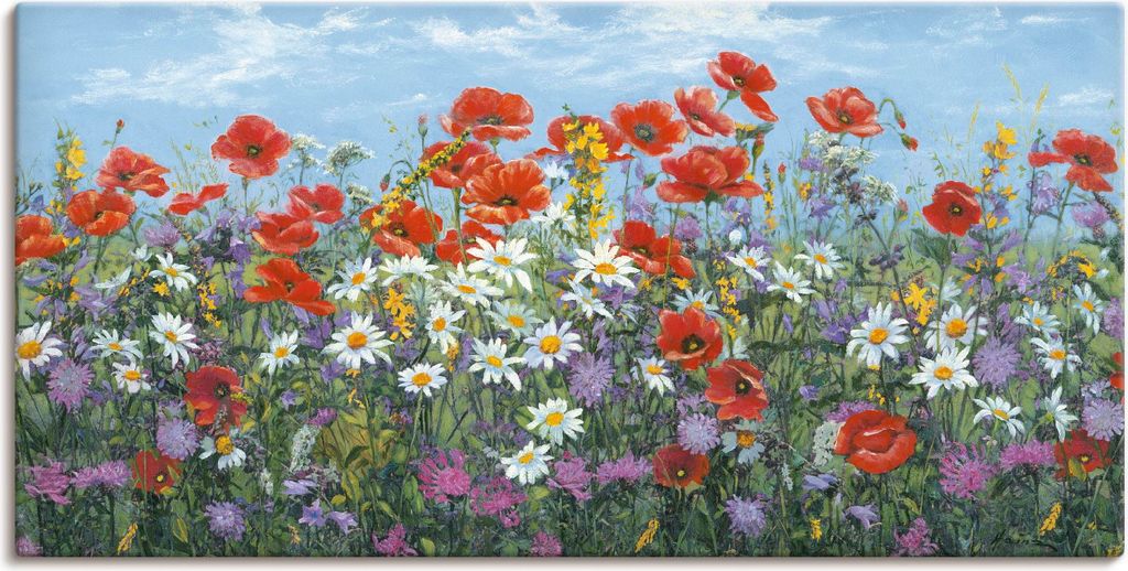 ARTland Leinwandbild Almwiese Größe: 150x75 cm