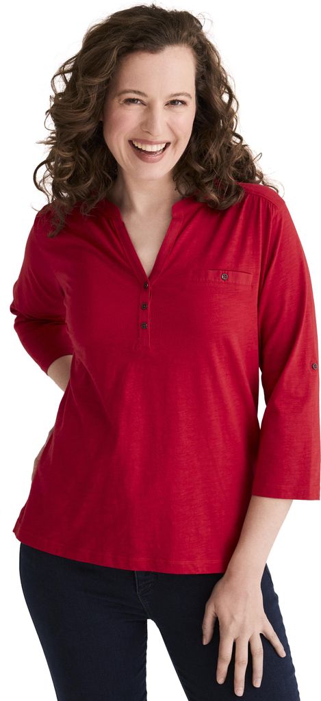 Stooker Women MARIE Damen T-Shirt 3/4-Arm Regular Fit 44/46 red chilli