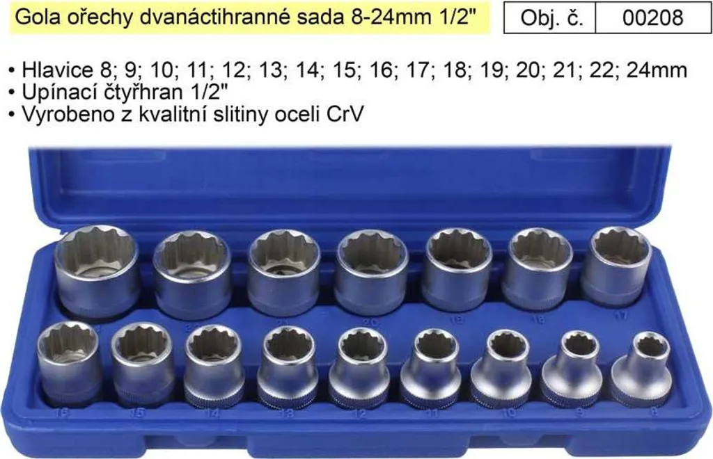 Douilles 12 pans 8mm en acier robuste CONDOR 1016/12K empreinte 1/2 - 2
