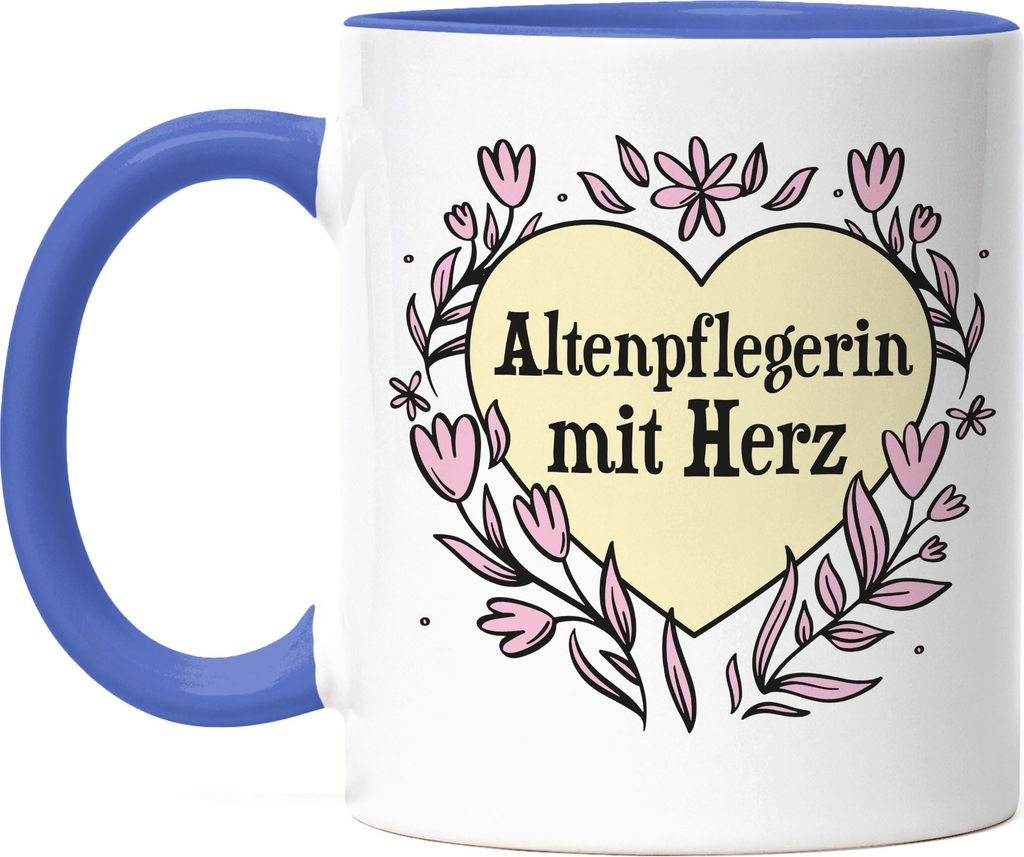 Altenpflegerin mit Herz Tasse Blau Geschenkidee Zum Danke Sagen Beste Altenpflegerin
