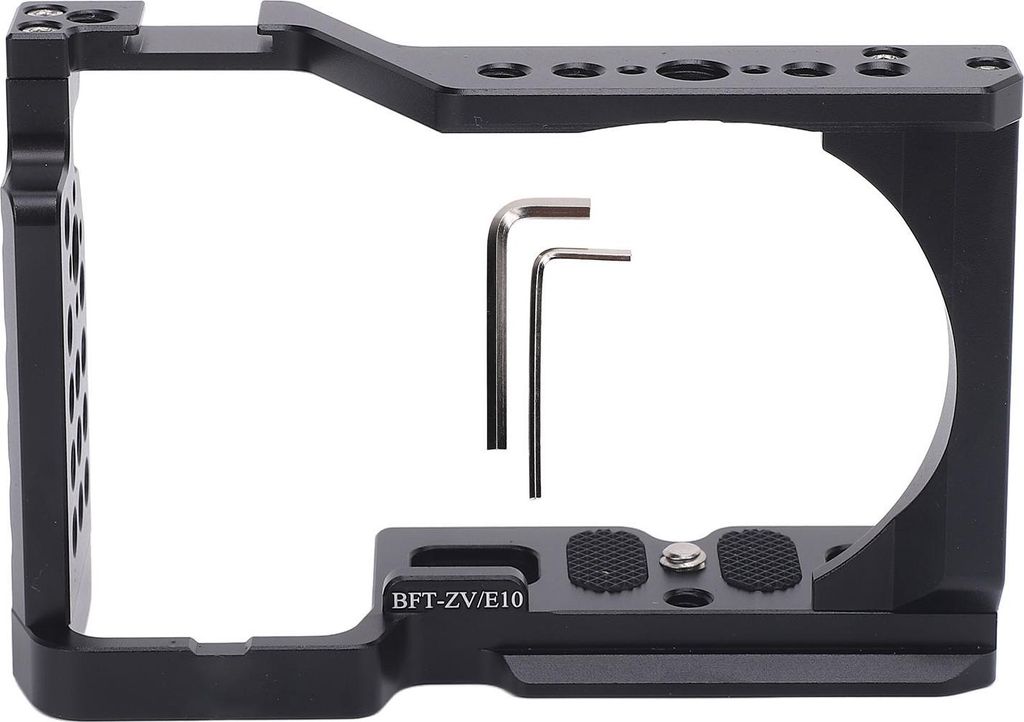 Kamerakäfig für ZV-E10 Aluminiumlegierungs-Video-Rig-Erweiterungsrahmen mit Kaltschuhmontage 1/4 3/8 Zoll Schraubenloch