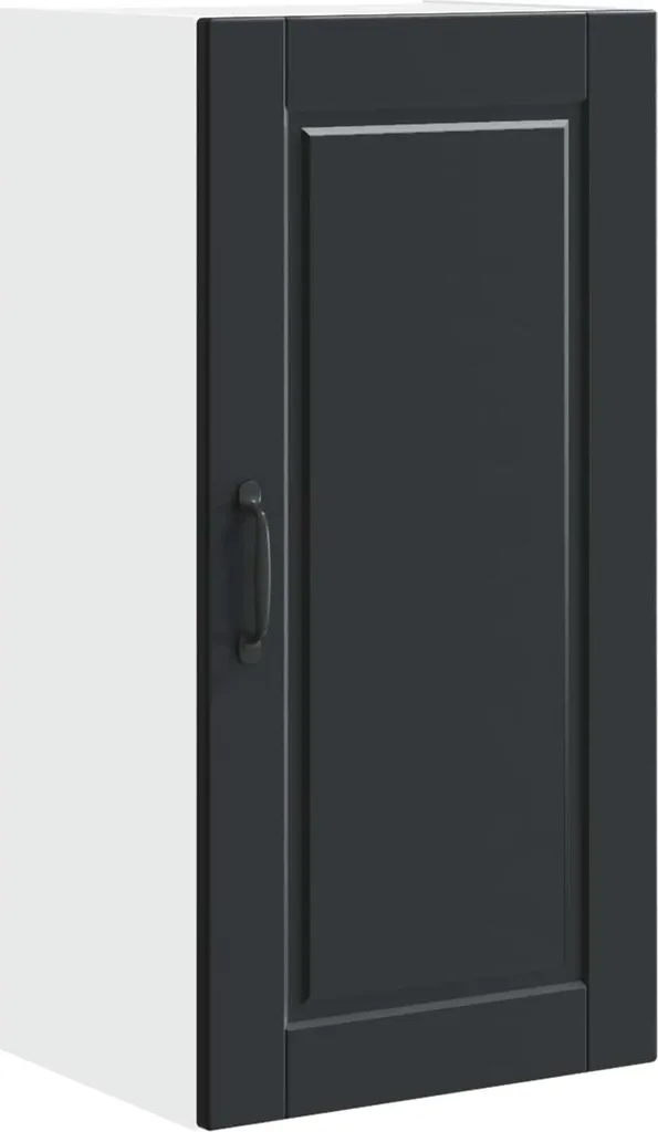 vidaXL Armadio da cucina con ripiano nero 40 x 31 x 80 cm Materiale a base di legno