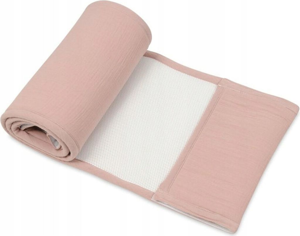BUMP AIR MUSLIN Babybettumrandung 180x30 Puderrosa