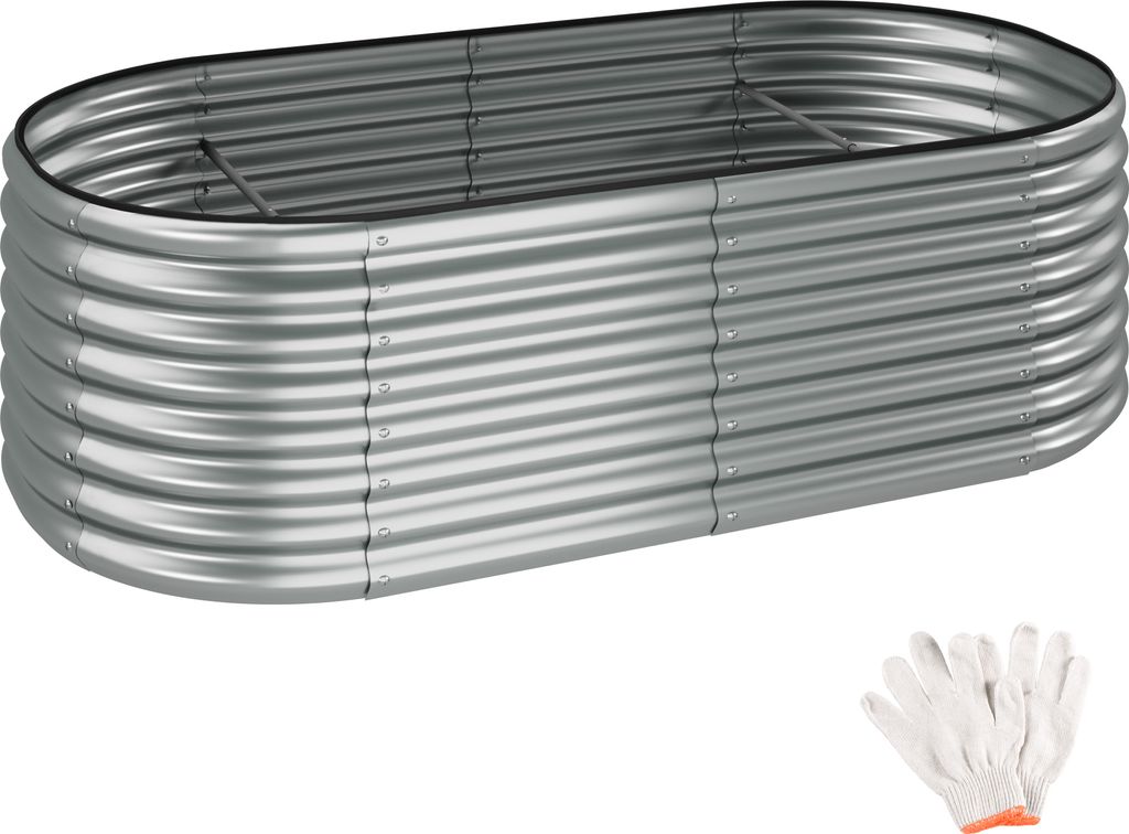 tectake Hochbeet Flormma aus verzinktem Stahl 200 x 100 x 60 cm