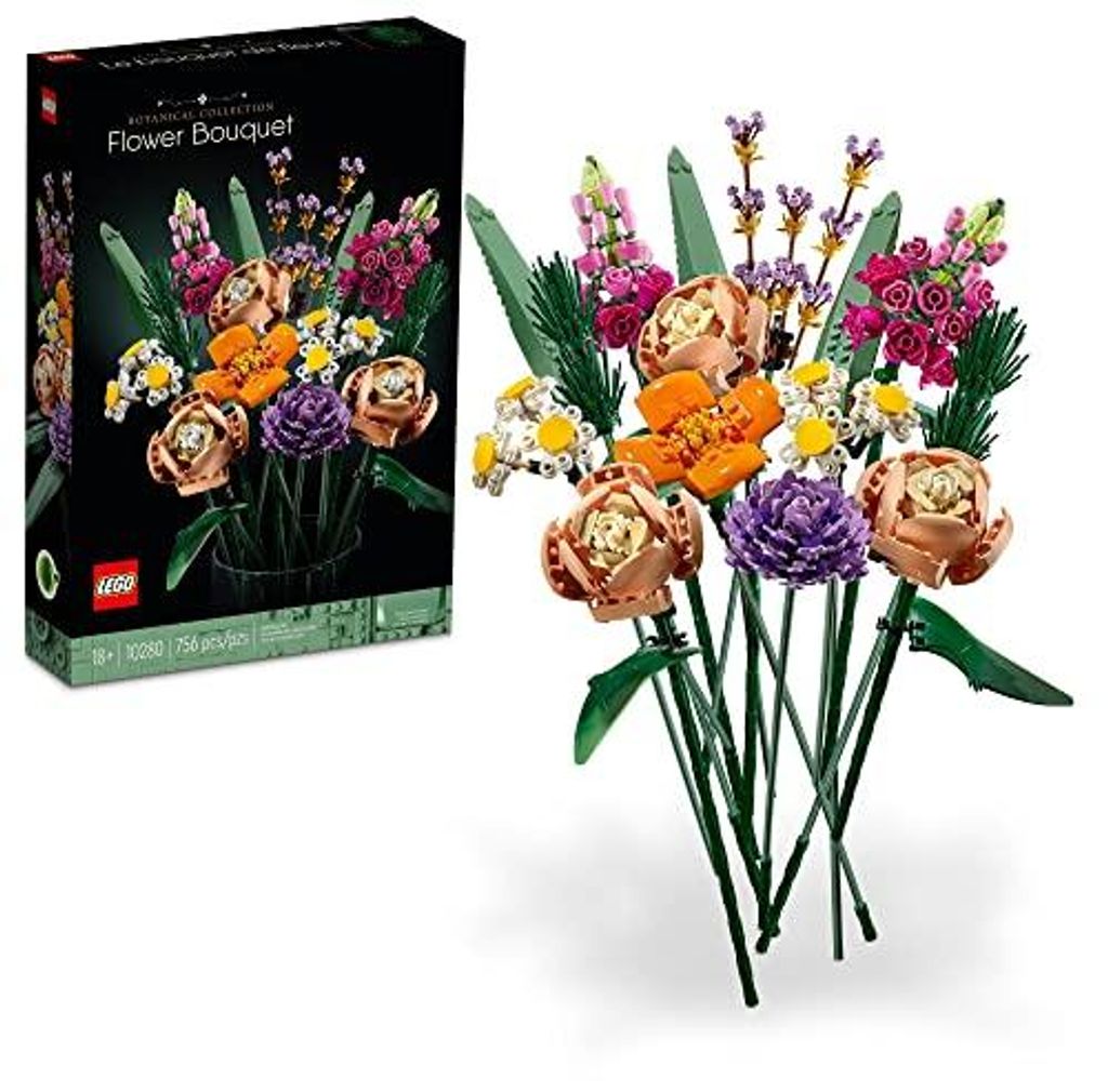 Lego Flower Bouquet 10280 Bausatz für Erwachsene, ein einzigartiger Blumenstrauß und ein kreatives Projekt für Erwachsene, 2021 (756 Teile)