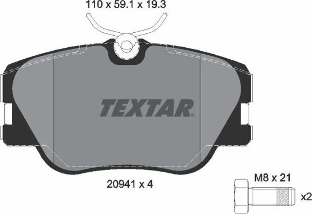 Plaquettes de frein pour entretien Mercedes Classe E Textar OE 0004200720