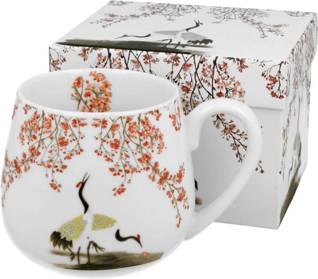 DUO ART GALLERY Fassbecher 430 ml SAKURA & CRANES New Bone Produktbild 