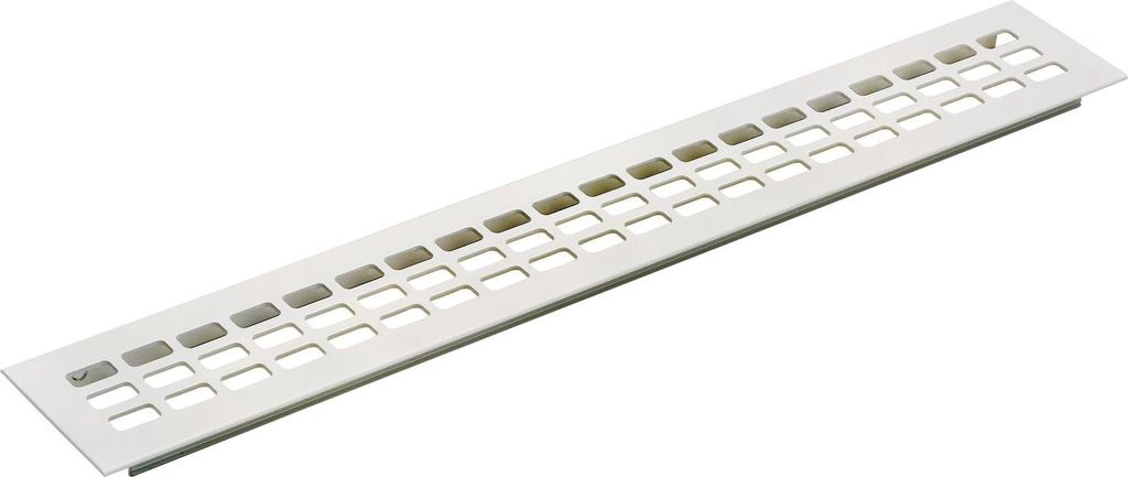 Lüftungsgitter Abluftgitter Möbelbeschlag 600x60 mm Aluminium weiß beschichtet