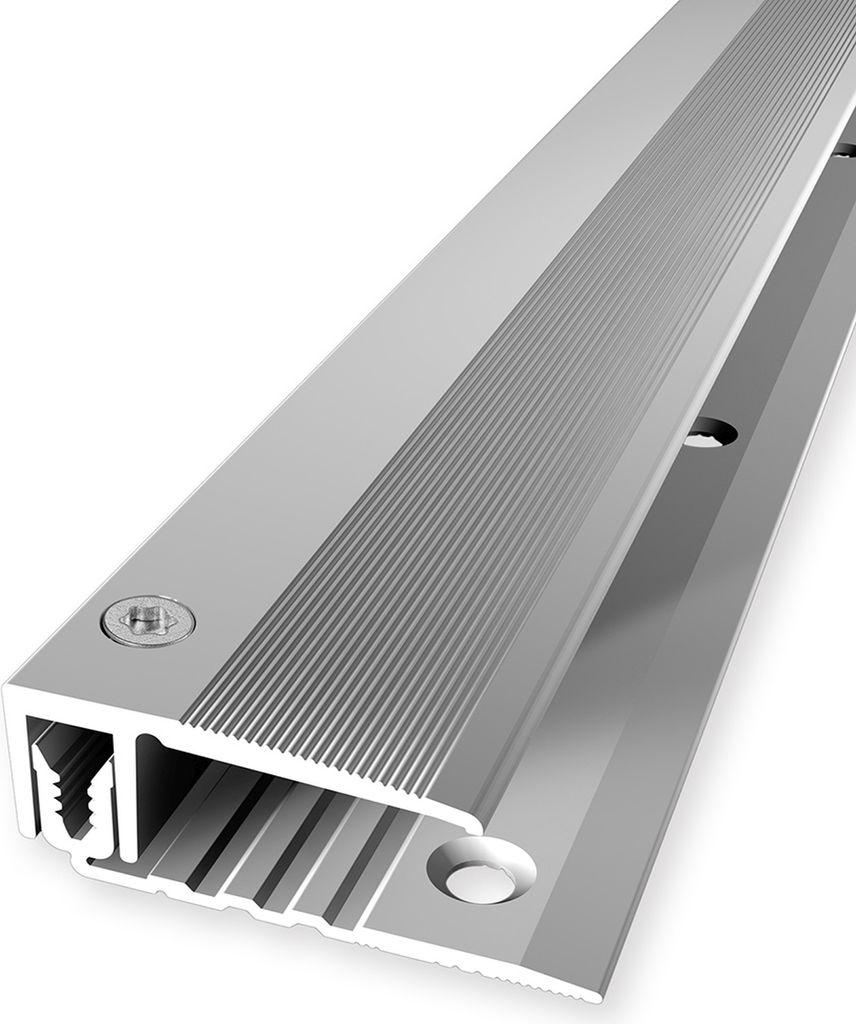 PROVISTON | Einschubprofil | Ausgleichsprofil | Breite: 33 mm | Höhenausgleich: 7 - 18 mm | Länge: 1000 mm | Aluminiumprofil | Silber | 1 Stück