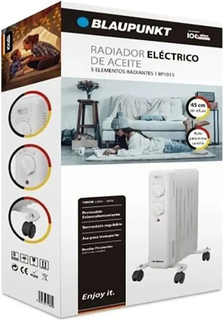 Radiateur bain d'huile compact 1000W pour chauffage d'appoint efficace