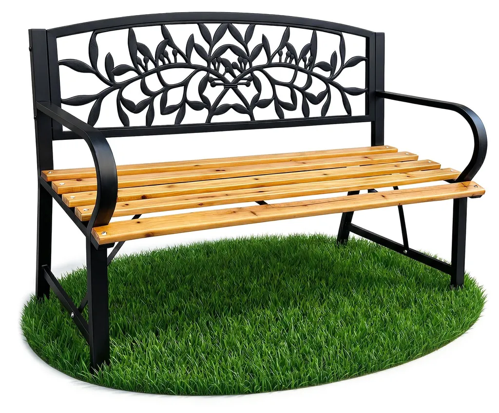 Table d'Appoint Extérieure Noire 118x51x87 cm - Buffet de Jardin Reo Akord