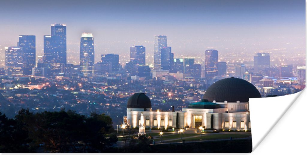 MuchoWow Poster Griffith Observatory mit der Innenstadt von Los Angeles in Amerika 40x20 cm - Poster für die Wand - Poster Schlafzimmer