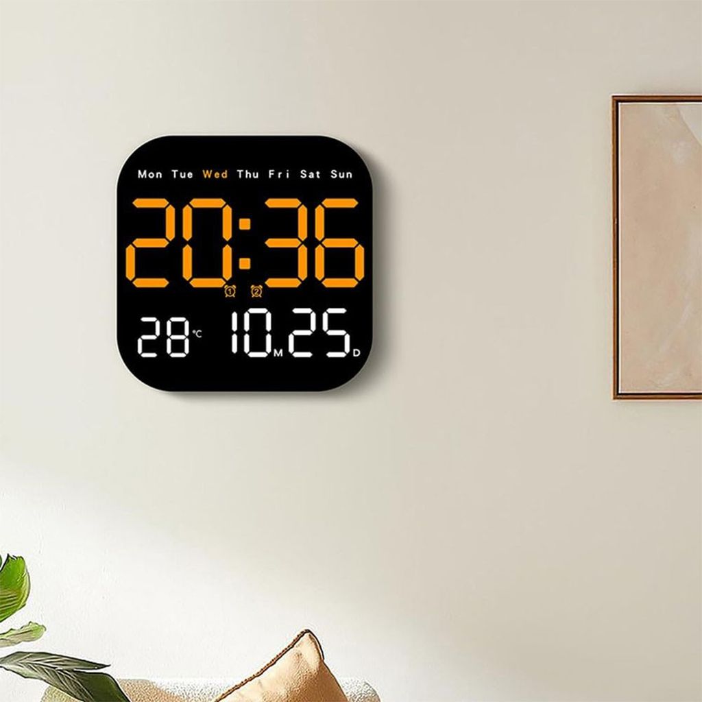 Multifunktionale LED-Wanduhr, Fernbedienung, Timing, Produktbild 4