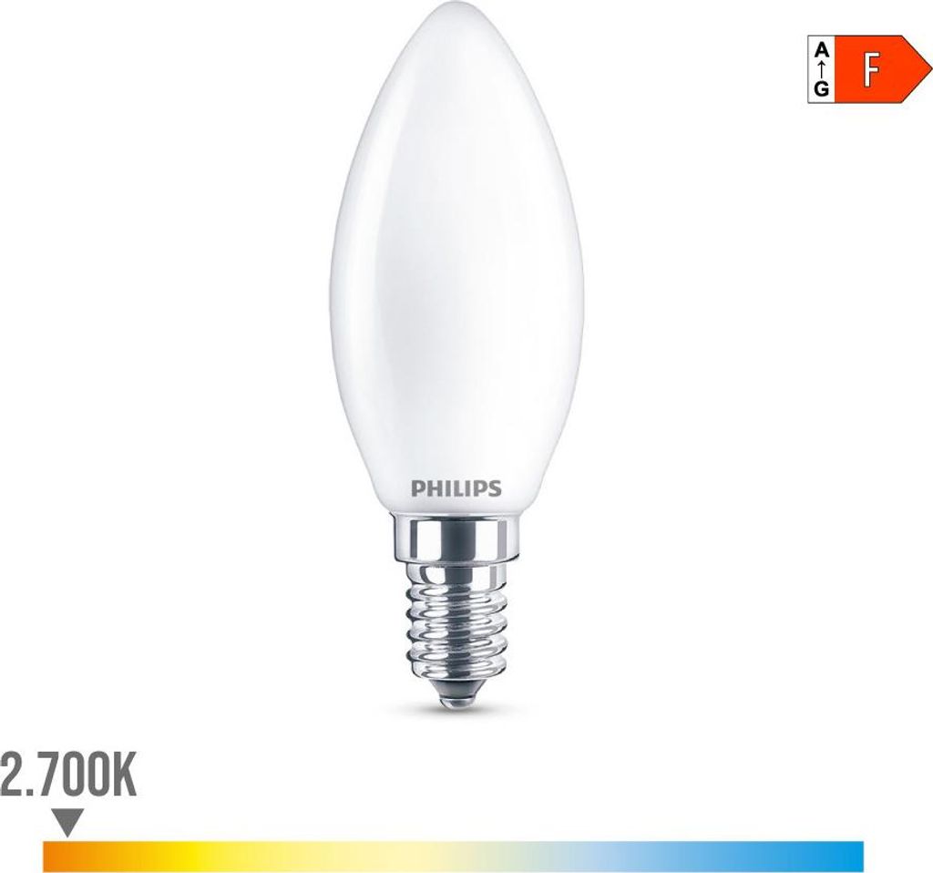 Ampoule Bougie Led E14 4.3w 470lm 2700k Lumière Chaude Image du produit 