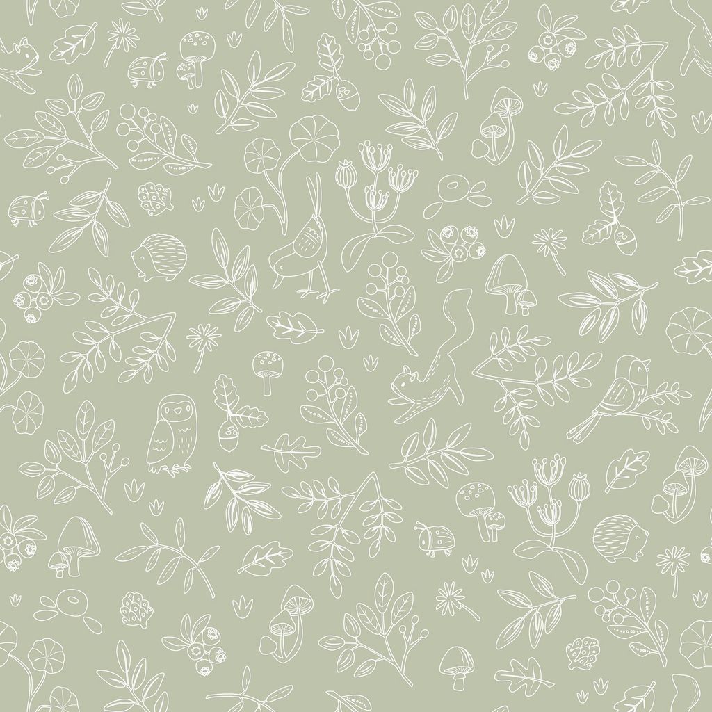 Little Dutch Vliestapete Waldwunder Salbei 1000x53 Produktbild 