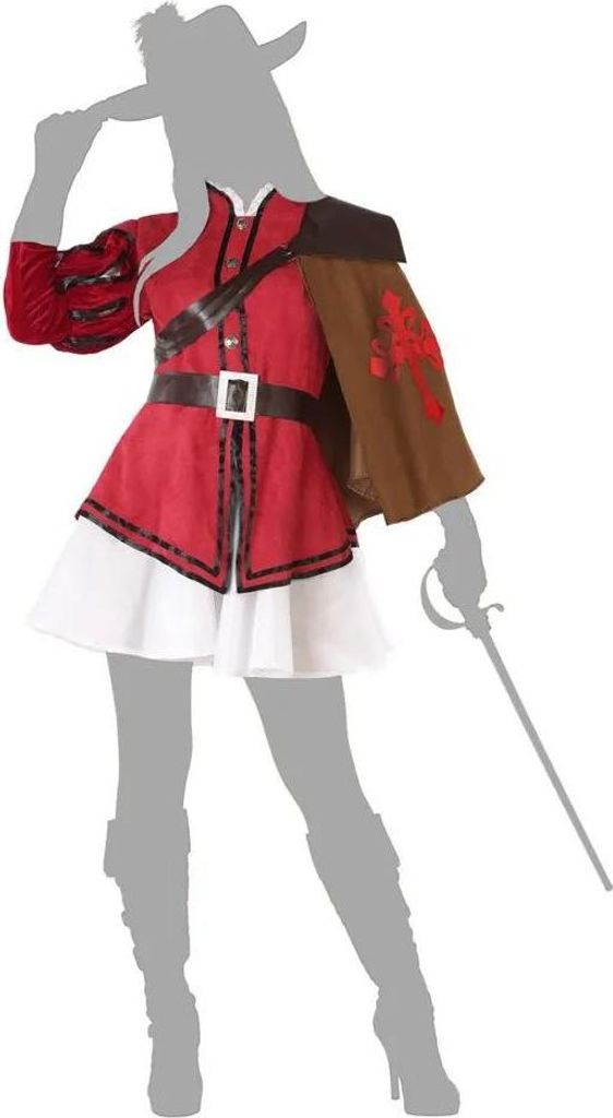 Atosa Musketierkostüm Rot XS-S Rot XS-S