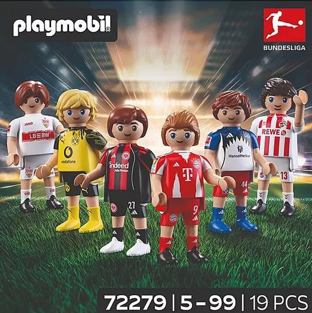 PLAYMOBIL Bundesliga Sammelstars Starter Set 25/26 Harry Kane, Mario Götze, Julian Brandt, Said el Mala, Angelo Stiller, Luka Vuskovic