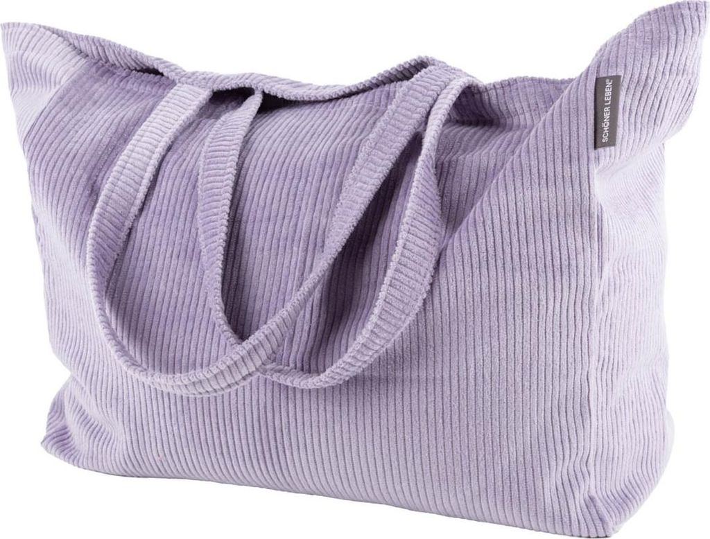 Tasche Shopper Cord aus Baumwolle flieder von SCHÖNER LEBEN.