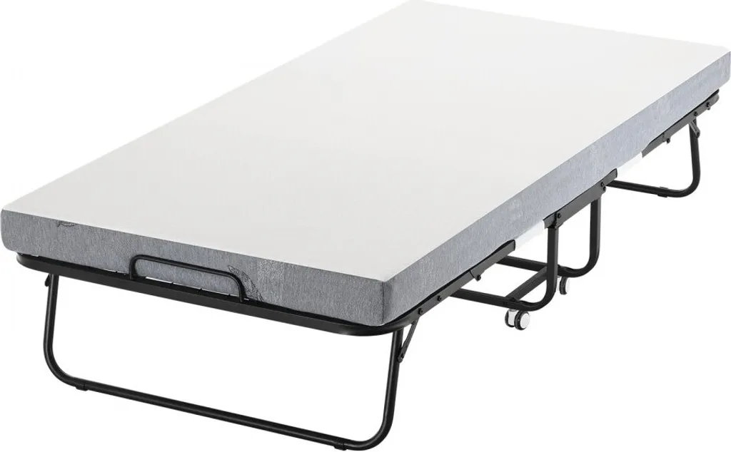 Lit d'appoint pliant pour invités - Matelas 10cm et roulettes intégrées - 12