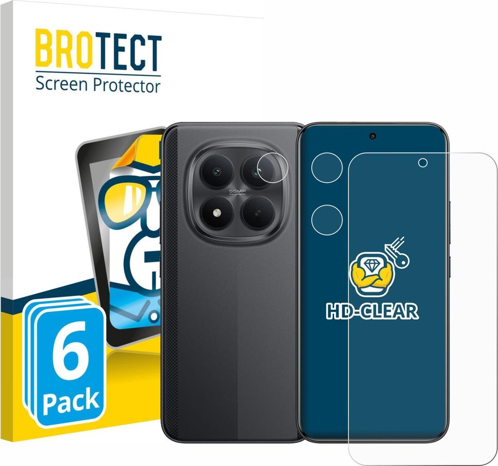 6x Für Xiaomi Poco M8 Pro (Display+Kamera) Schutzfolie BROTECT Displayschutz Display Schutz Folie Klar Transparent