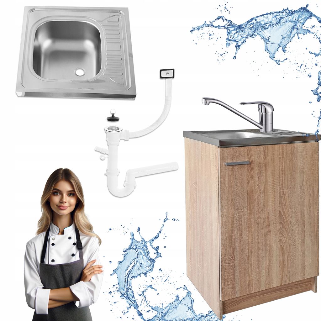 Szafka Kuchenna Sonoma 60 x 50 Zlew Deante + Syfon + Zdjęcie produktu 