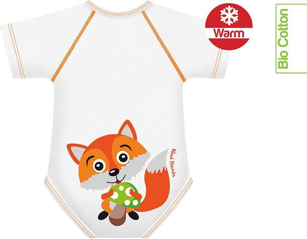 J BIMBI | mitwachsender Baby-Body | aus Baumwolle | WINTER | FOREST FRIENDS – Fuchs