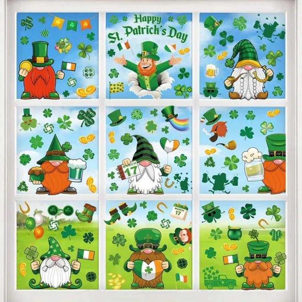 Stickers Verts Saint-Patrick Repositionnables - PVC Premium sans Colle