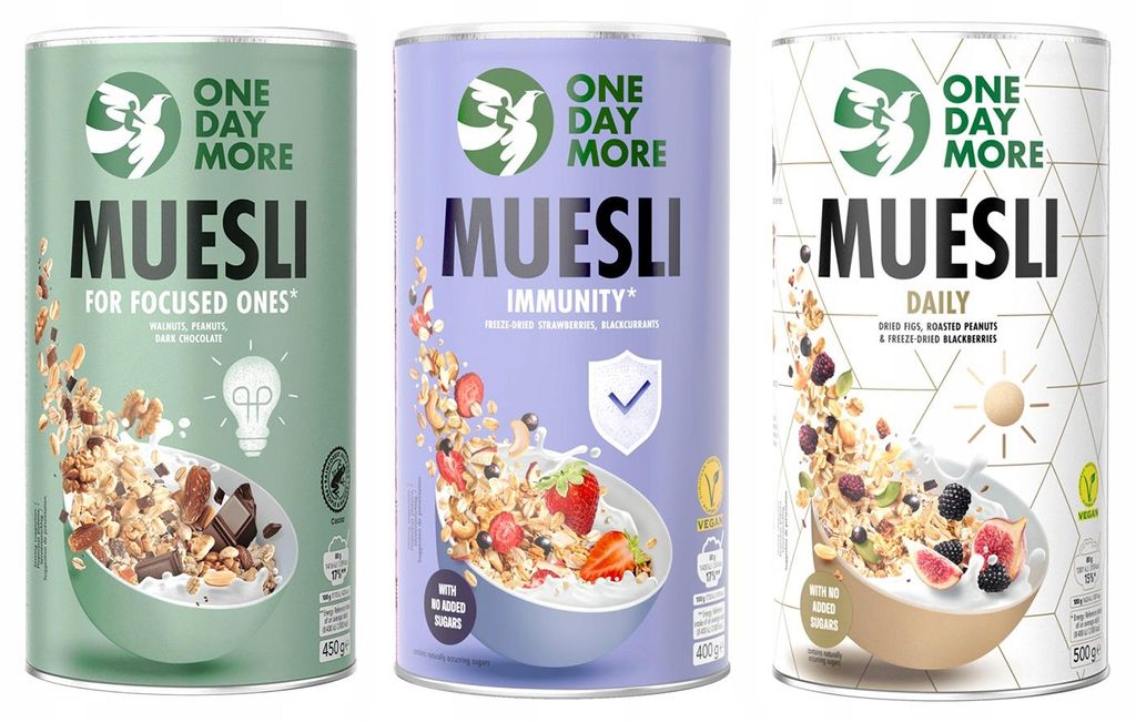 OneDayMore | Müsli Mix Set 1300g | Funktional mit Vitaminen Omega 3 und Ballaststoffen