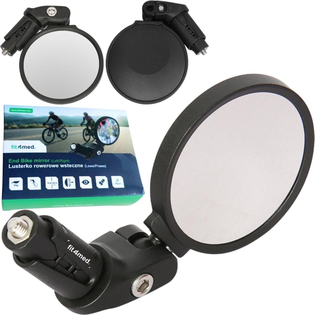 FIT4MED | Mini Rückspiegel - Spiegeldurchmesser 68 Mm - 360° Verstellbar - Universeller Fahrradspiegel - 70 G