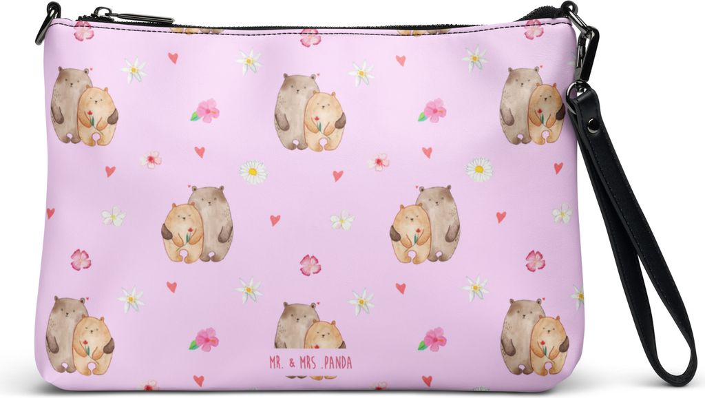 Mr. & Mrs. Panda Damentasche Bären Liebe - Rosa - Geschenk, Bär, Tasche, Damen Umhängetasche, Schultertasche, Handtasche, Freundin, Verknallt, B...