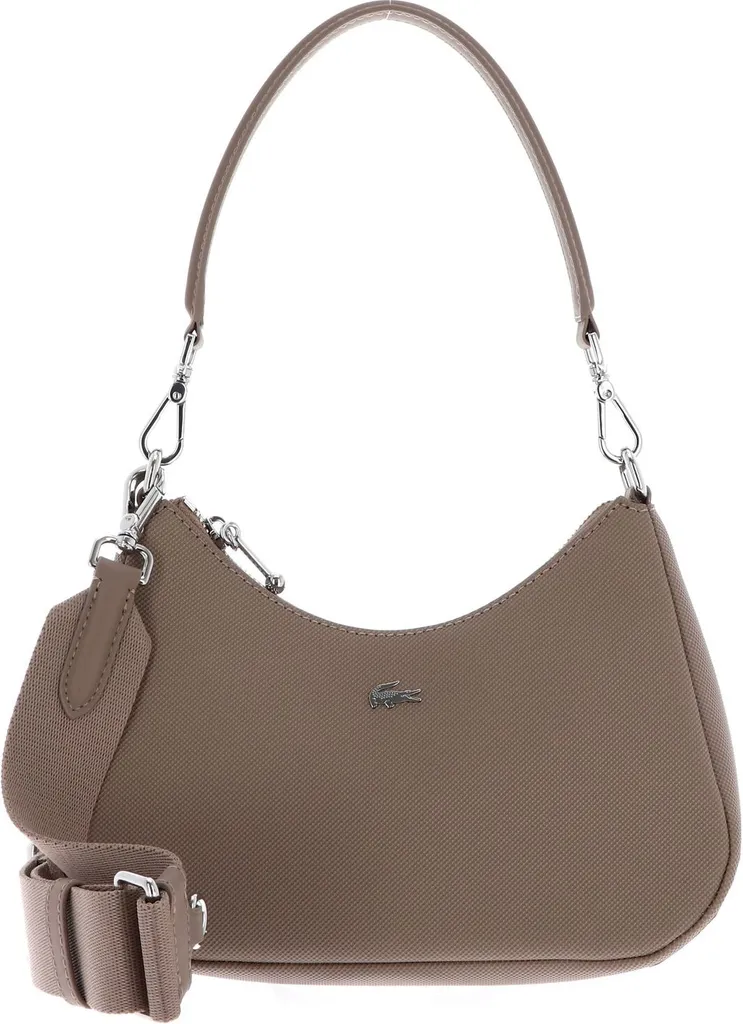 Lacoste Daily City Hobo Bag Taupe - Borsa Donna Resistente Grigio