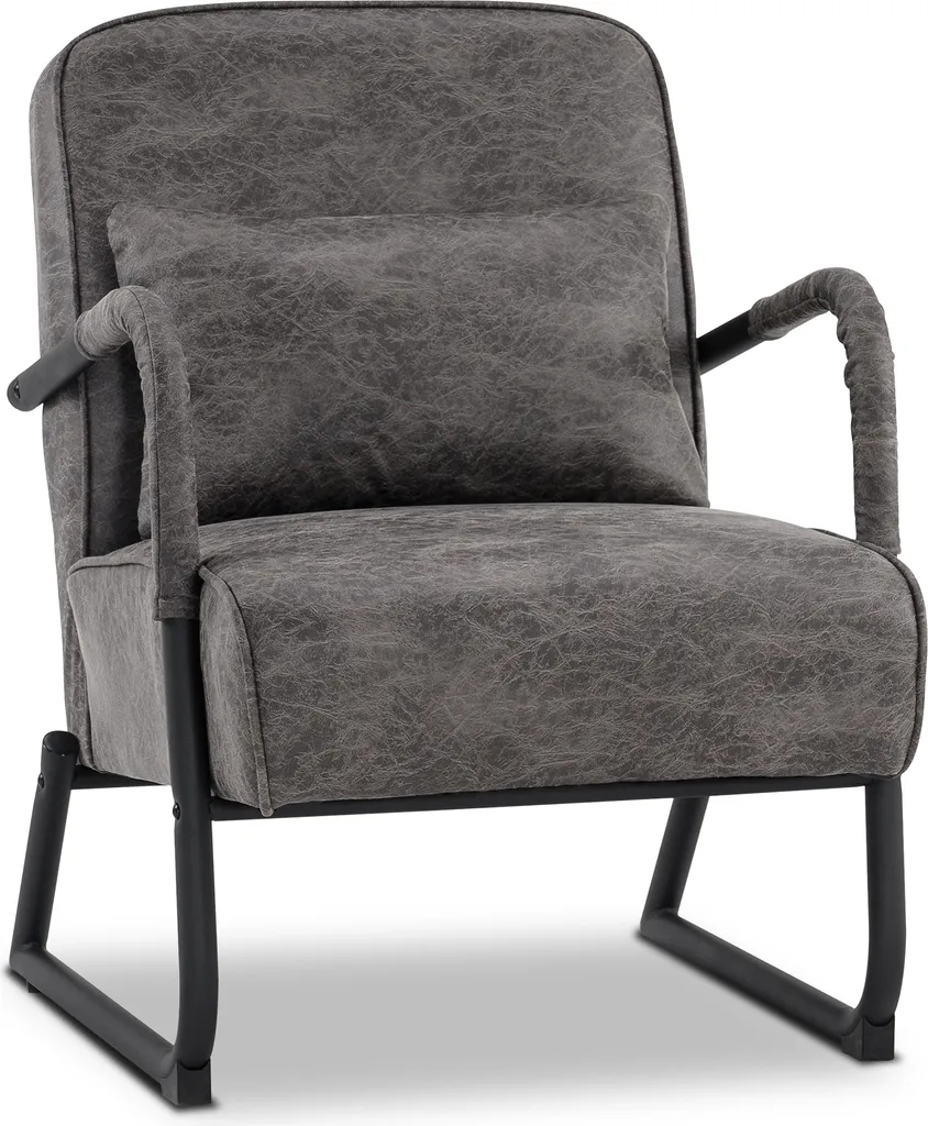 Fauteuil Relax en Microfibre Effet Cuir avec Accoudoirs Ergonomiques