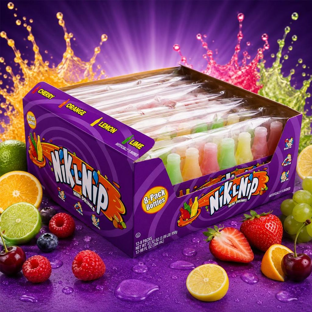 Nik-L-Nip Original Wax Candy Bottles 79g 12 x 32ml (8 Pack) Produktbild 
