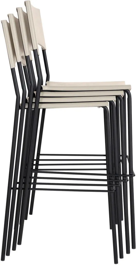 Sgabello da bar Genua nero crema: Eleganza Moderna per Cucina e Locali - 4